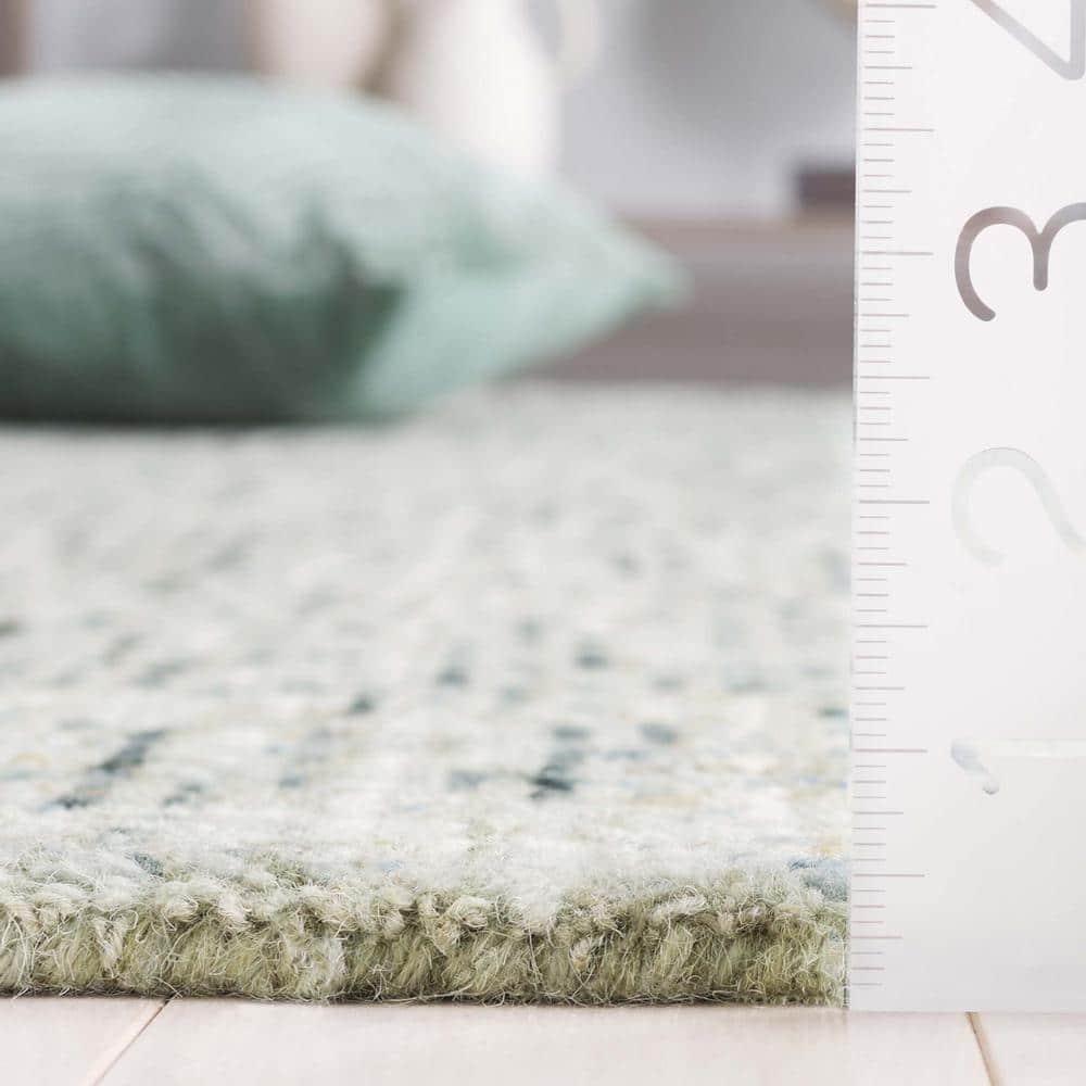 SAFAVIEH Abstract Delia Geometric Wool Area Rug, Green/Ivory, 8' x 10'