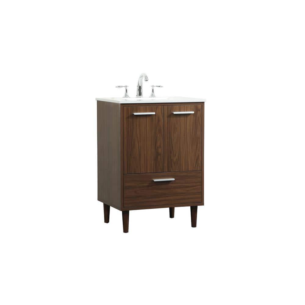 Baldwin 24'' Single Bathroom Vanity with Engineered Marble Top