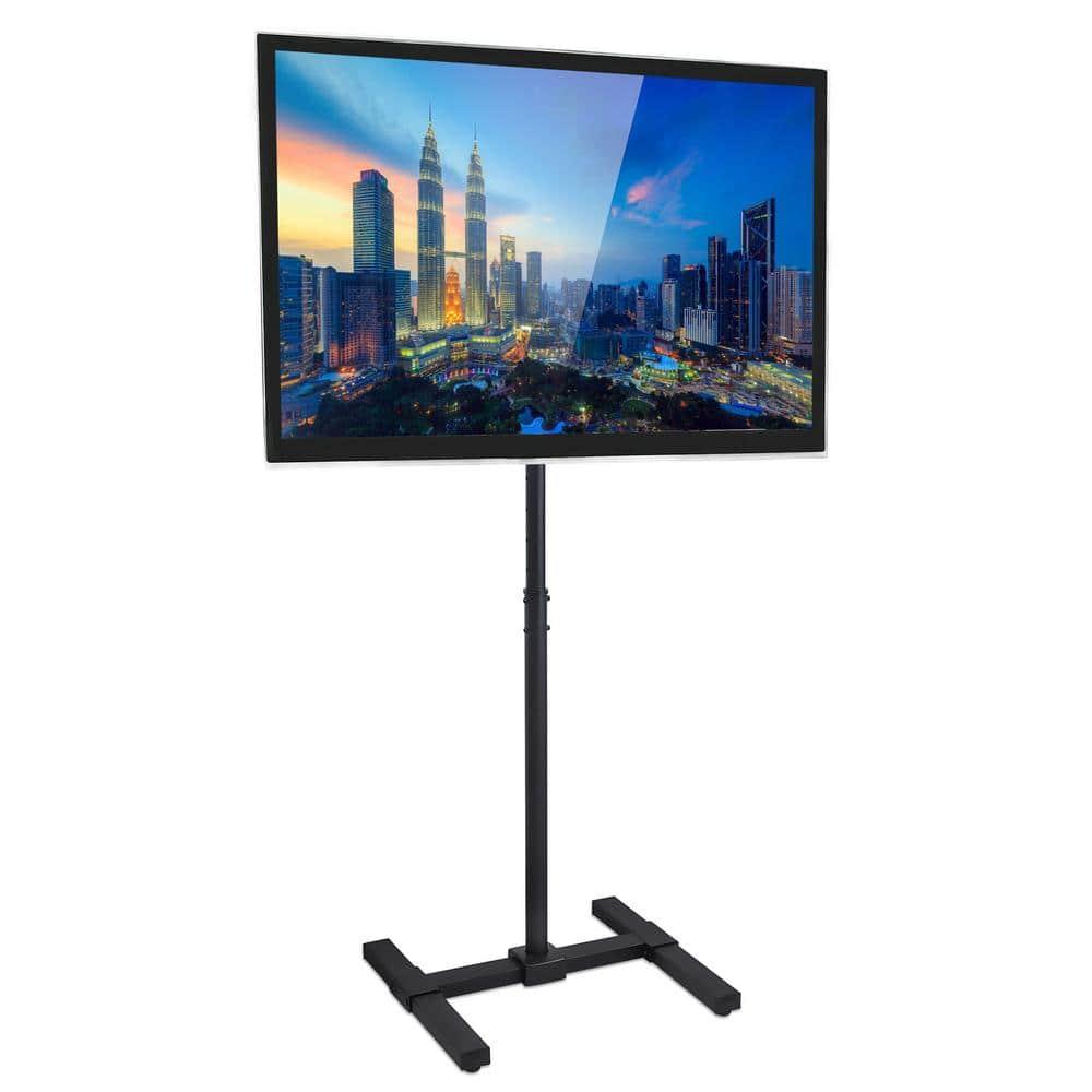 Mount-It! Height Adjustable TV Floor Stand | Universal Pedestal TV Stand For 13 - 42 Inch Screens | For Indoor and Outdoor Portable TV Mount | Black