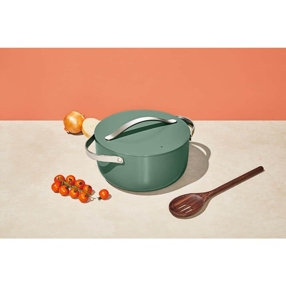 Caraway Home 6.5qt Dutch Oven with Lid Sage: Ceramic Nonstick Cookware, Stainless Steel Handle, Hand Wash