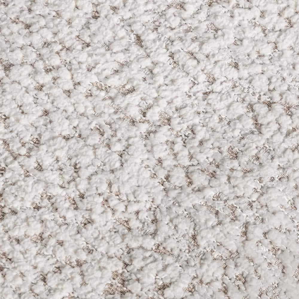 HOMES: Inside + Out Purebliss Modern Boucle Fabric Track Arm Accent Chair: Kiln-Dried Frame & Gold Legs