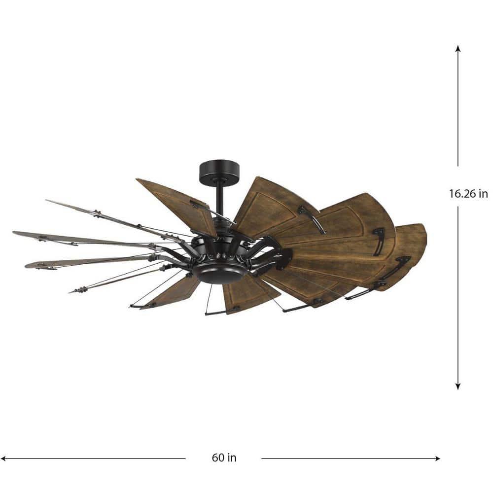 Progress Lighting - Springer II - 12 Blade Ceiling Fan In Farmhouse Style-16.26