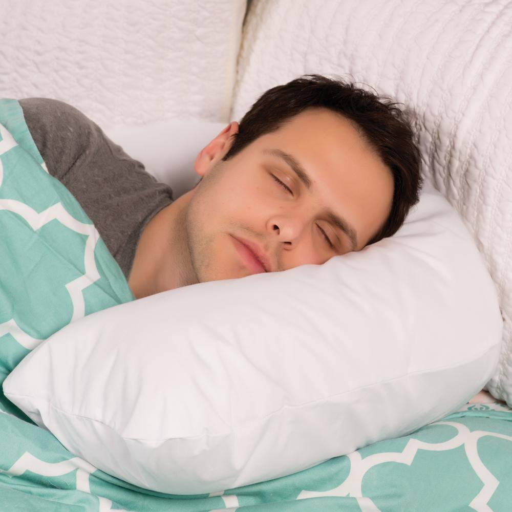 DMI Body Pillow, Side Sleeper Pillow and Pregnancy Pillow with Contoured Support to Eliminate Neck, Back, Hip, Joint Pain and Sciatica Relief with Removable Washable Cover, Firm, U Shape Neck Pillow