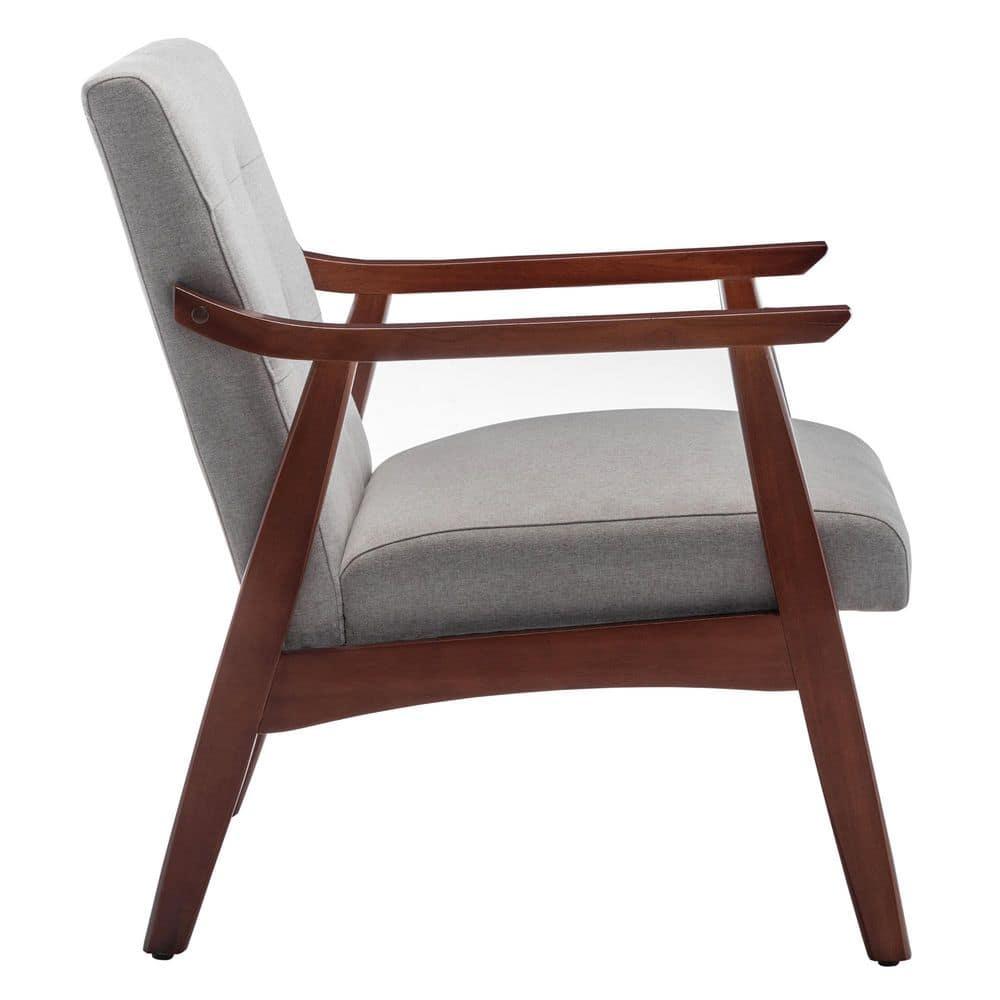 Convenience Concepts Take a Seat Natalie Accent Chair, Light Gray Fabric/Espresso
