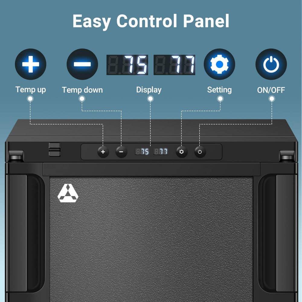 1.6 cu.ft. 45L RV Fridge and Freezer, Car Refrigerator with Lock, (-4℉-46℉) Outdoor Refrigerator in Black