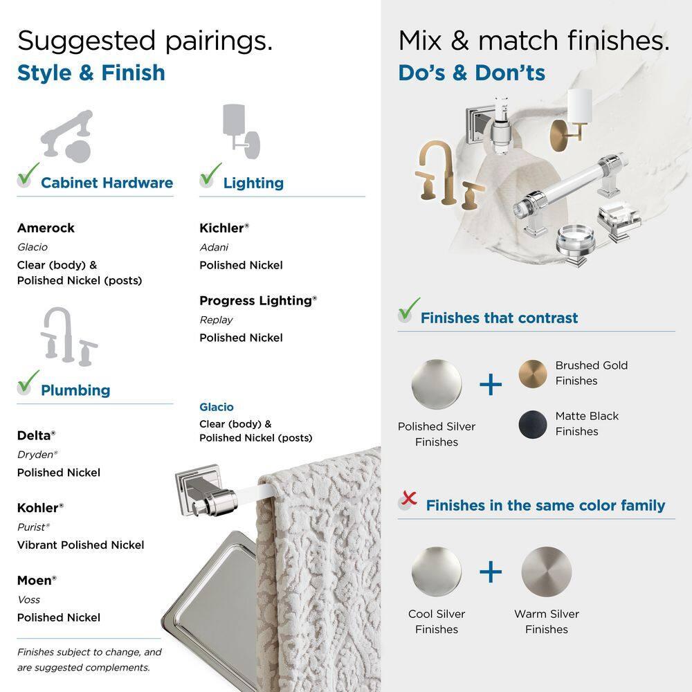 Glacio Clear/Polished Nickel Open Towel Ring