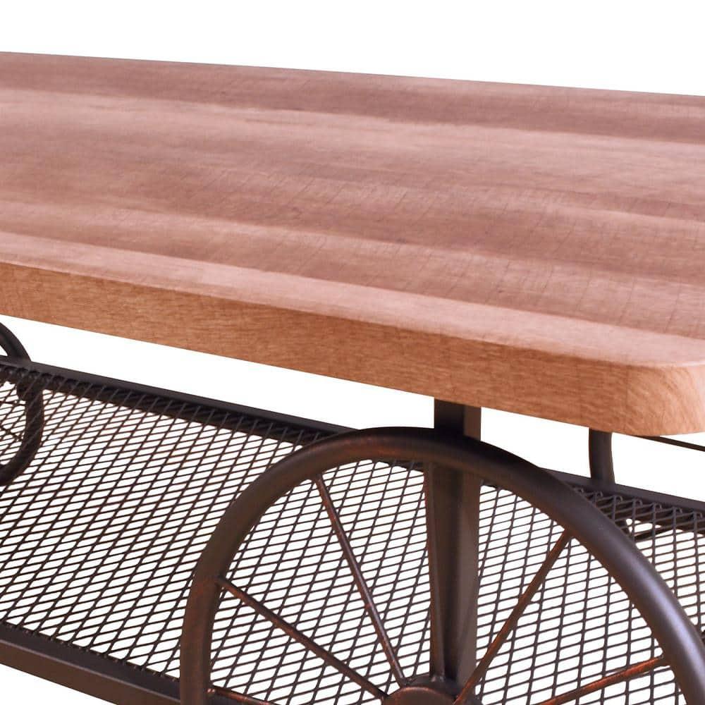 Modish Coffee Table Oak and Antique Gray - Saltoro Sherpi