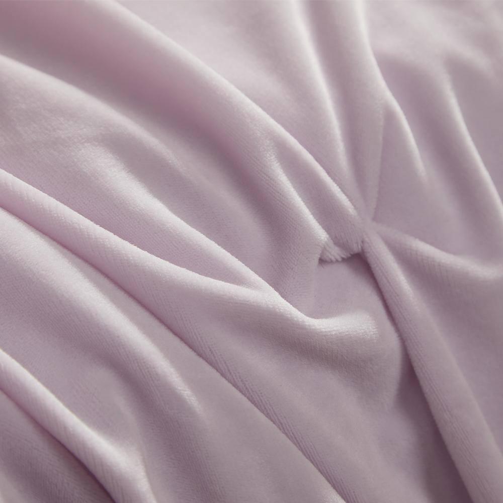 Lavender Purple Twin Microfiber Comforter Set with Pleated Design