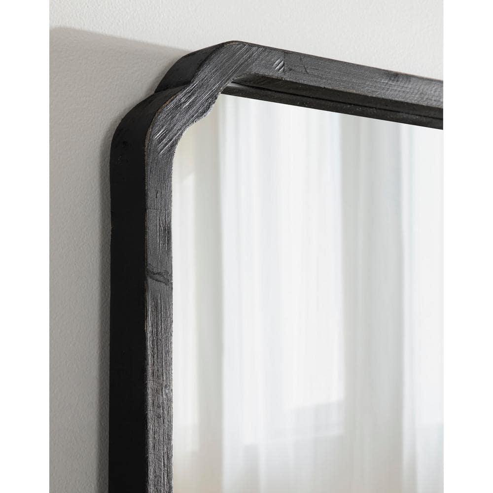 Kate & Laurel All Things Decor 24"x36" Marston Farmhouse Rectangle Wall Mirror Black: Modern Wood Frame, No Assembly Required