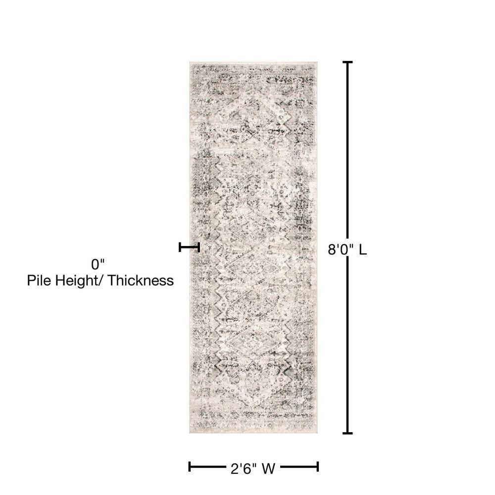 Nuloom Madisson Medallion 2x8 Runner Indoor Area Rug for Living Room Bedroom Dining Room Entryway Hallway Kitchen, Grey/Ivory