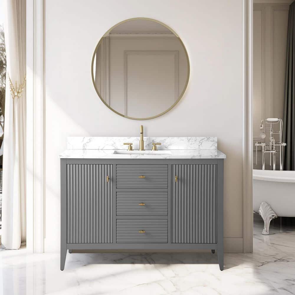 48'' Single Bathroom Vanity with Engineered Marble Top