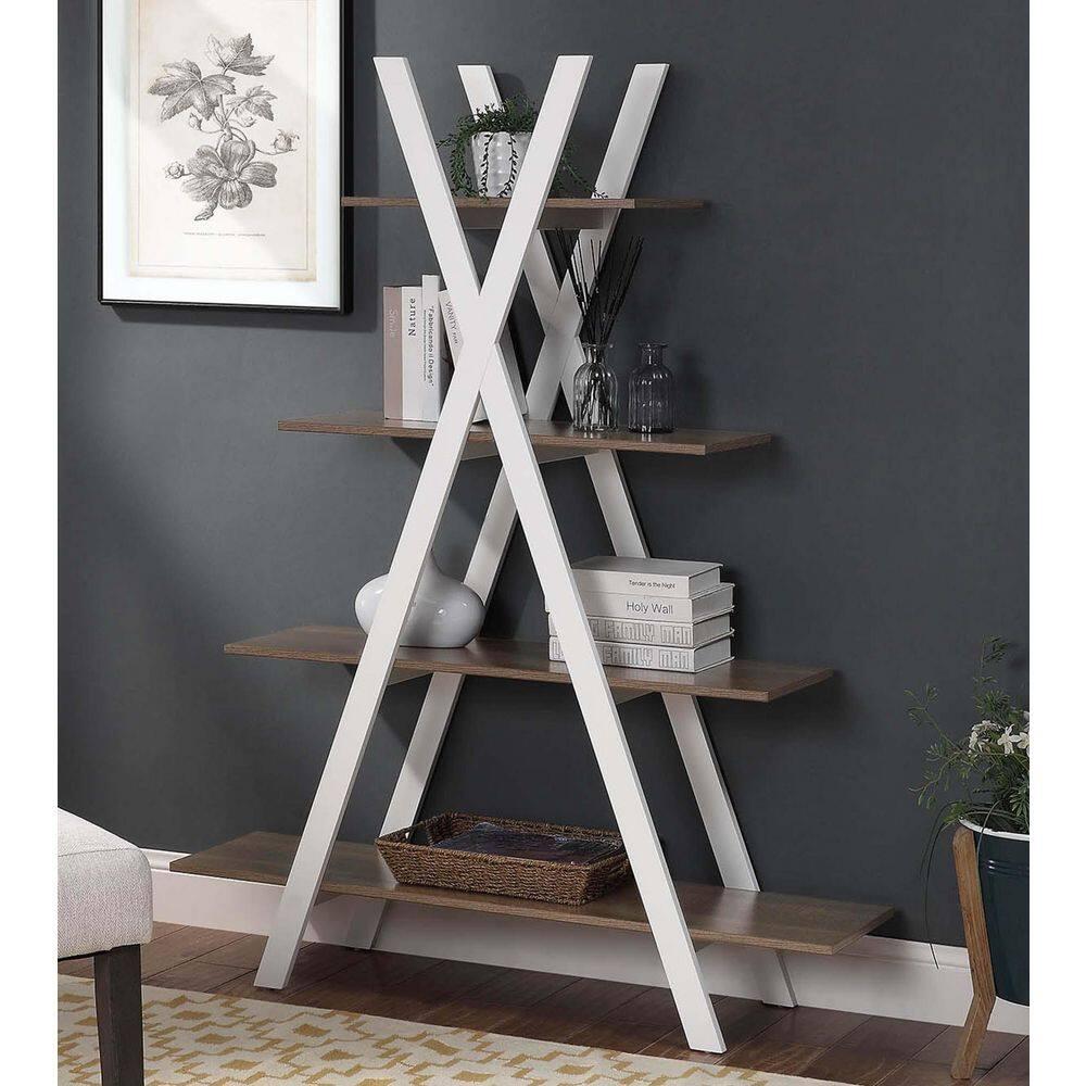 Oxford A Frame Bookshelf, Driftwood and White