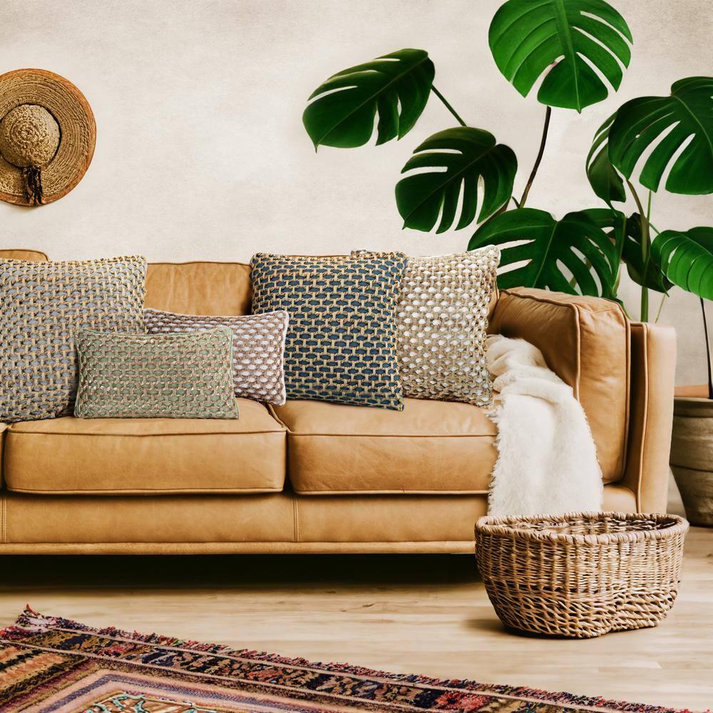 Boho Living Boho Living Jada Decorative Pillow Collection Jute/Cotton Indoor Square Throw Pillow with & Insert (Set of 2)