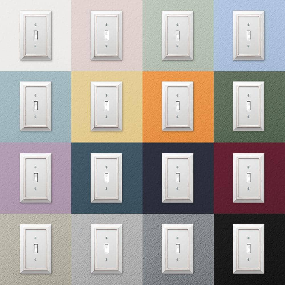 Amerelle 4040RRRDW Moderne Wallplate 3 Rocker Wood Distressed White 1-Pack