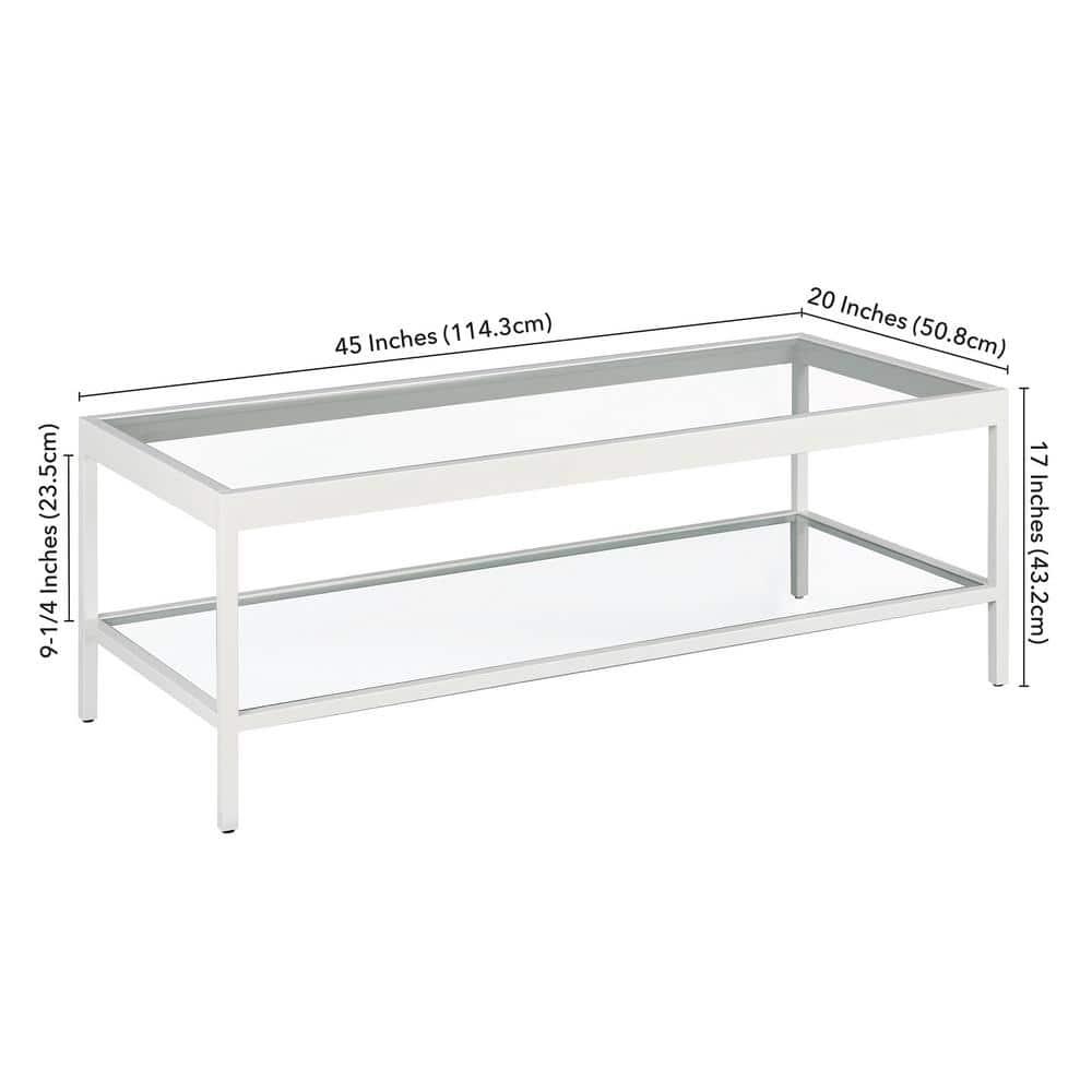 Evelyn&Zoe Alexis 45" Wide Rectangular Coffee Table, White