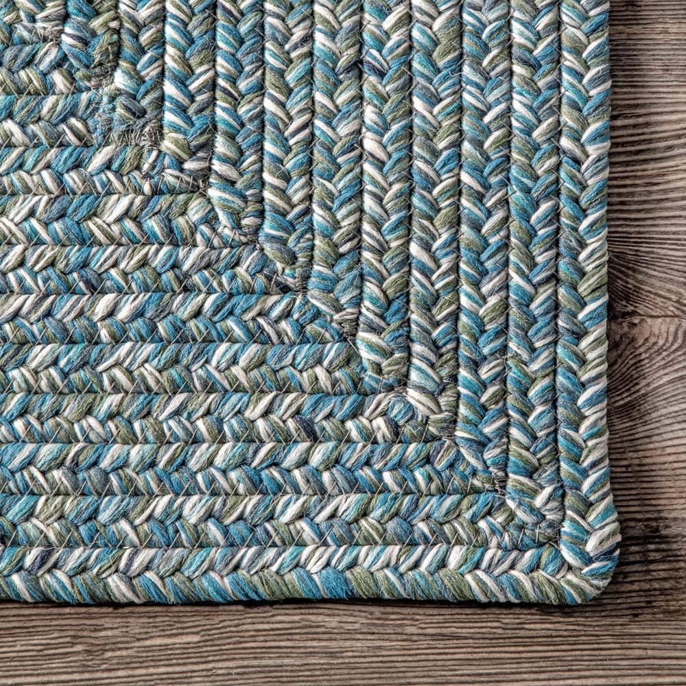 nuLOOM Wynn Braided Indoor/Outdoor Aqua 3' x 5' Casual Area Rug
