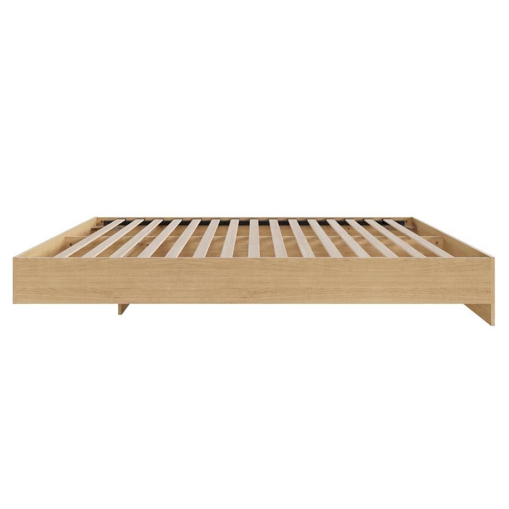 Nexera Full Size Platform Wood Bed Frame, Natural Maple