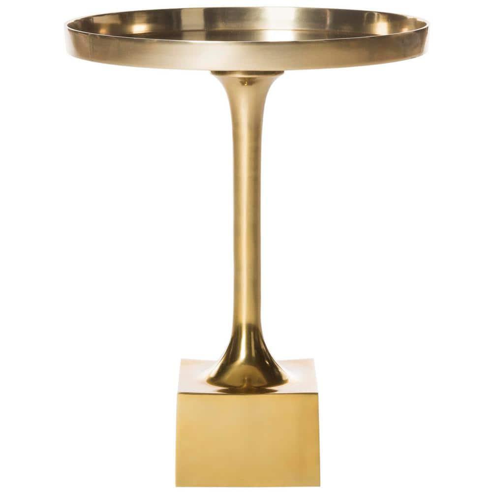 Corvus Round Side Table - FOX5519A - Antique Brass - Safavieh Couture