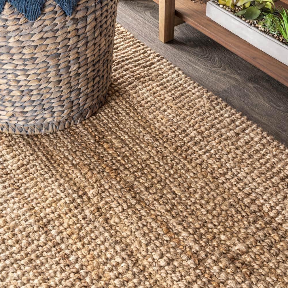 5'x8' Pata Hand Woven Chunky Jute Area Rug, Natural - JONATHAN Y