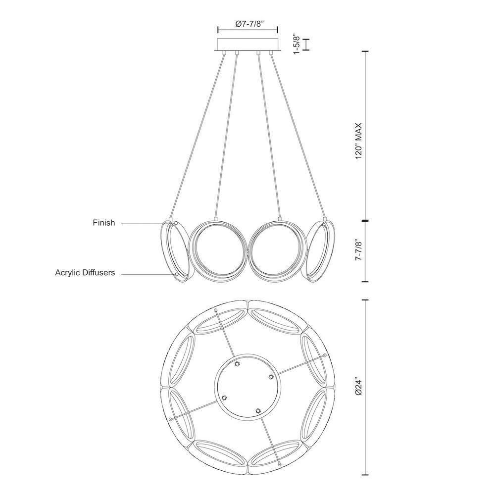 Oros 8 - Light Dimmable LED Classic / Traditional Chandelier