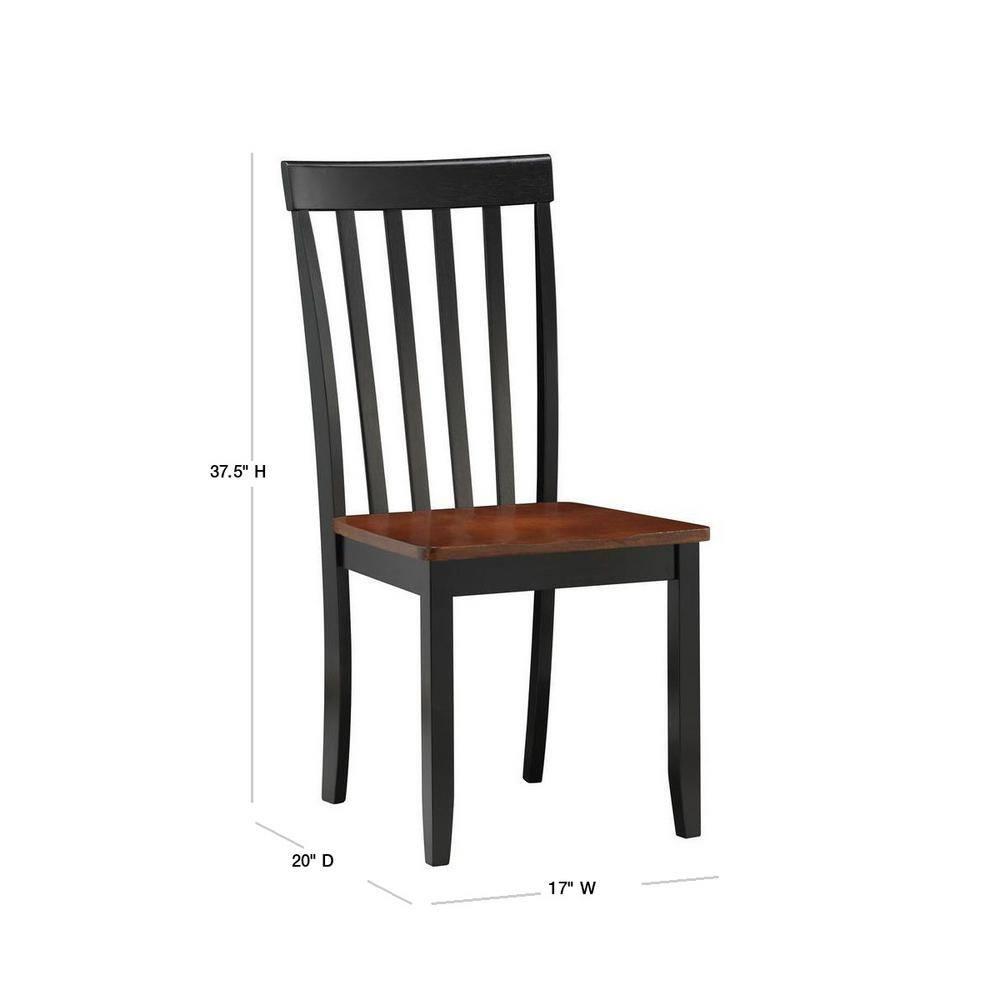 Bloomington Dining Chairs Black And Cherry (Set Of 2) - Boraam: Rubberwood, Comfort Backrest, 250lbs Capacity