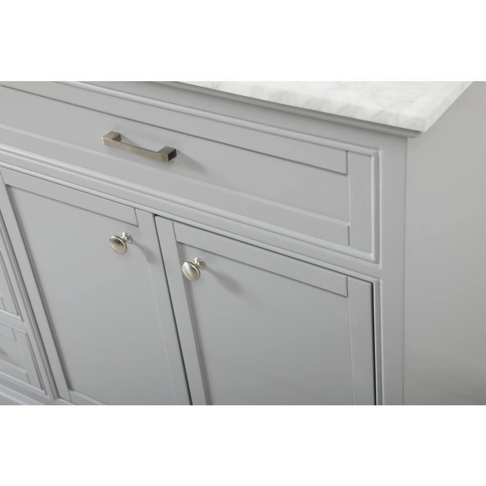 Elegant Decor Americana 72" Metal MDF Marble Double Bathroom Vanity in Gray