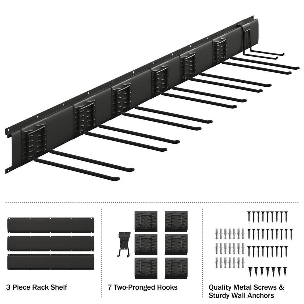Garage Shelving Wall Organizer for Sports Equipment or Yard Tools - Ski or Snowboard Wall Mount - Storage Rack with 265lbs Capacity by Rad Sportz