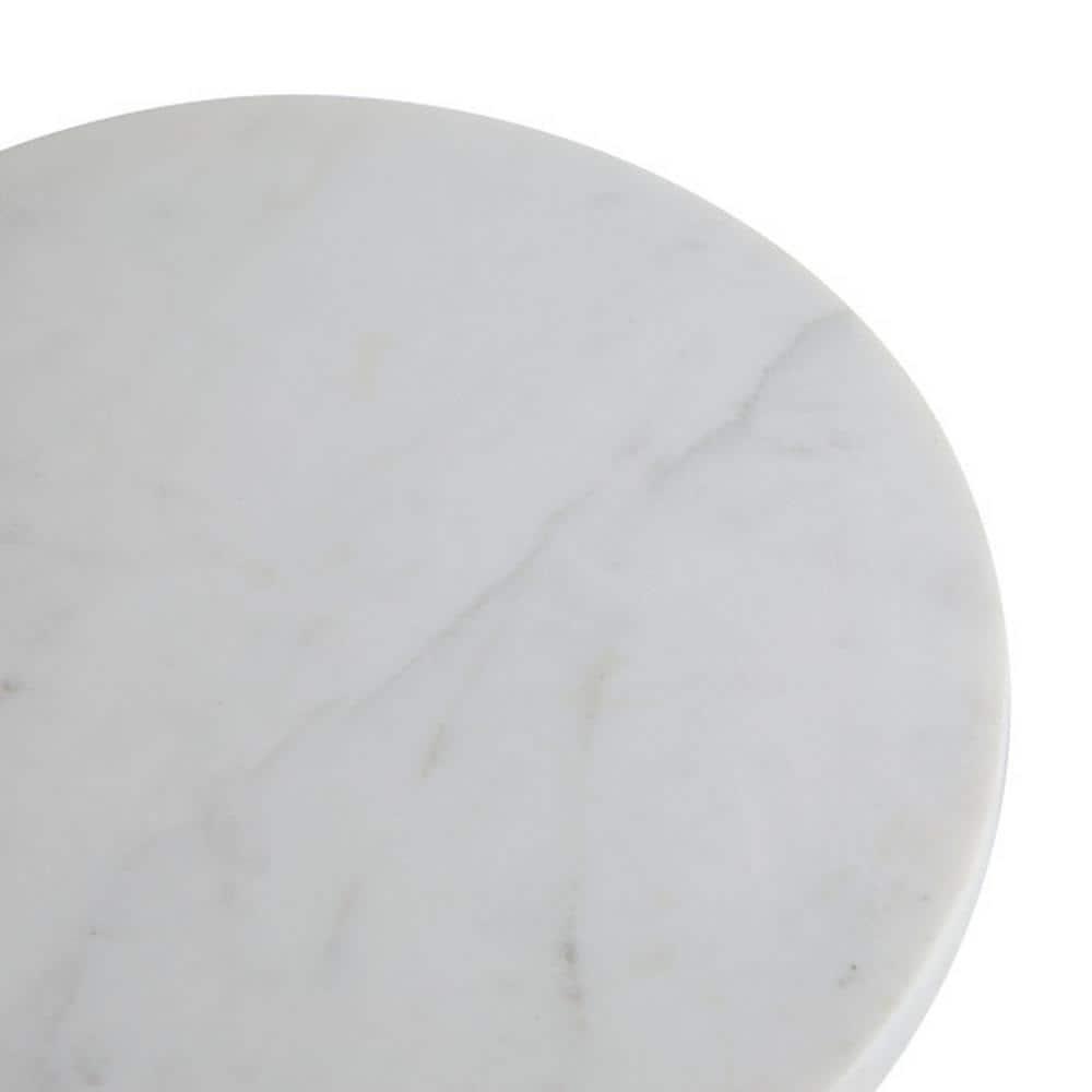 Creative Co-Op Round Marble Charcuterie or Cutting Board, White