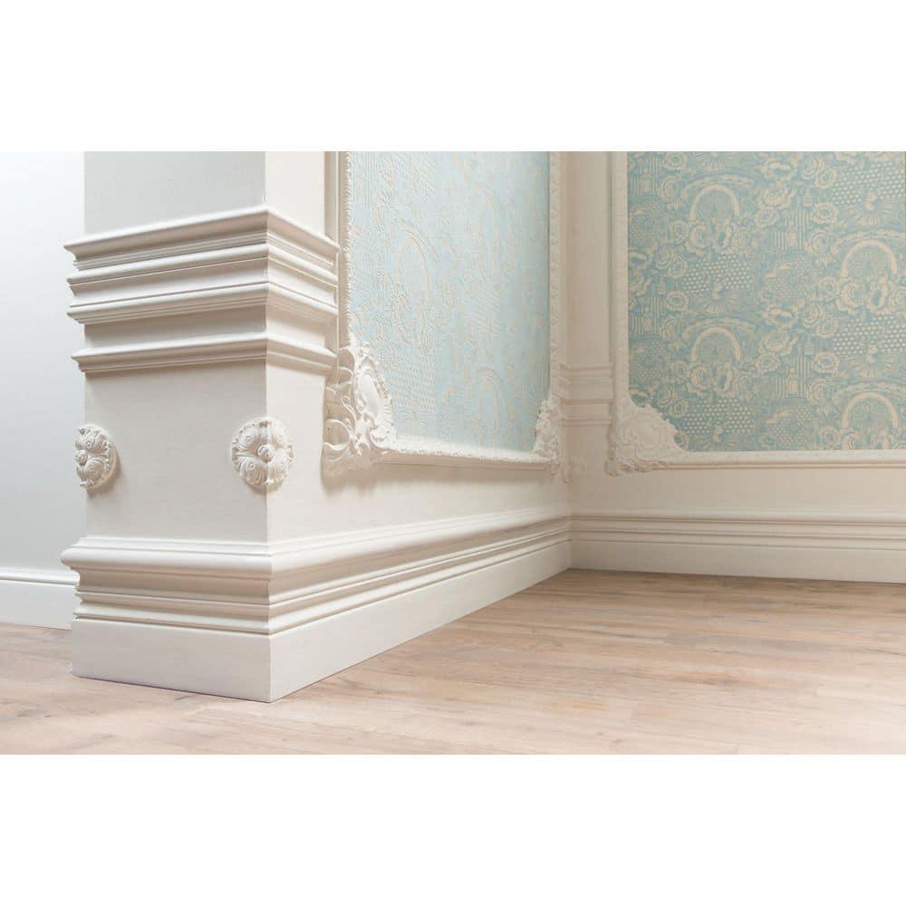Architectural Products by Outwater L.L.C. 7/8 in D x 4 in W x 78-3/4 in L Primed White Plain Polyurethane Panel Moulding (Set of 3)
