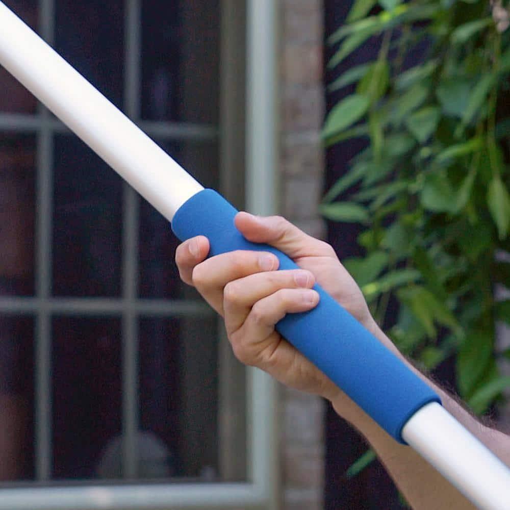 Unger Professional Connect and Clean 6’-12’ Aluminum Telescopic Extension Pole with Locking Cone and Quick-Flip Clamp, Compatible with Cleaning Tool Attachments, Indoor and Outdoor Use