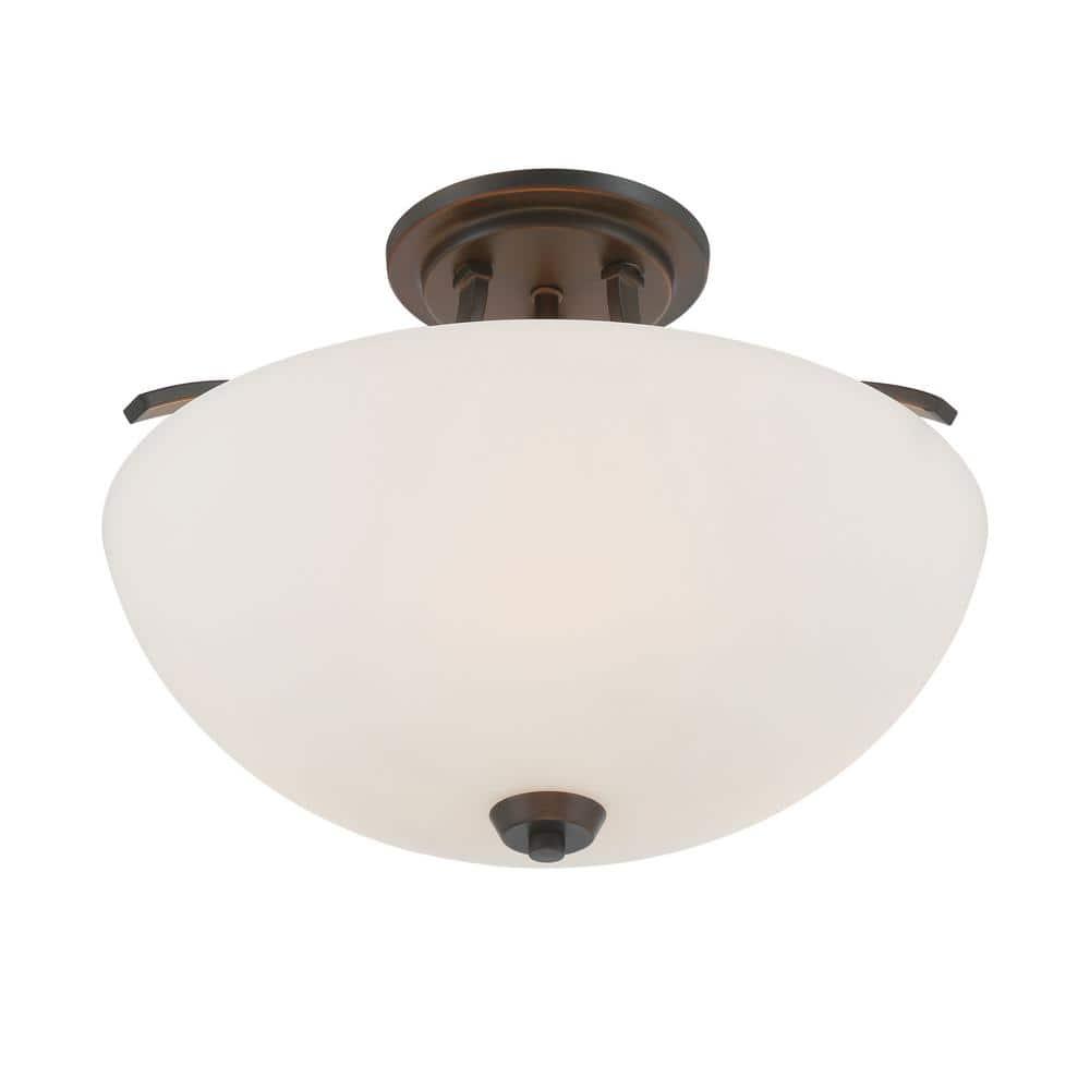 Minka Lavery - Overland Park - 3 Light Semi-Flush Mount in Transitional Style -