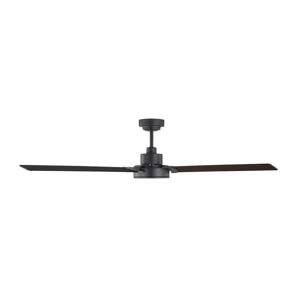 Midnight Black 58" Ceiling Fan with Reversible Blades and Remote