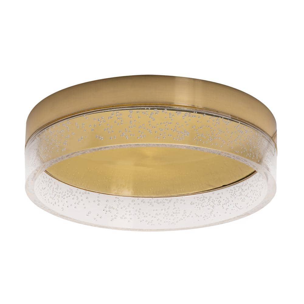 Satin Brass 11.81'' Square LED Flush Mount for Indoor/Outdoor
