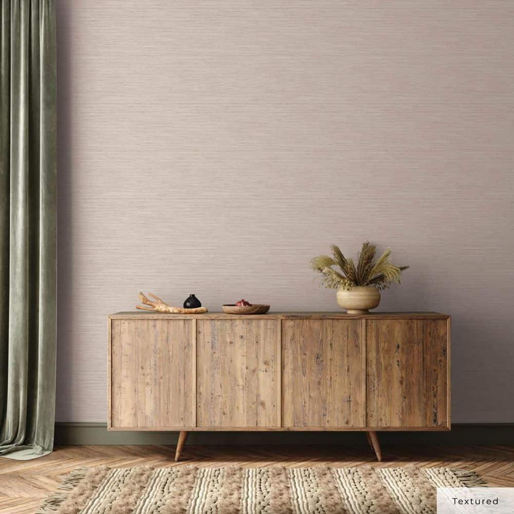Tempaper & Co.® Faux Horizontal Grasscloth Removable Peel and Stick Wallpaper, Textured Ecru, 28 sq. ft.: Vinyl, Prepasted, Abstract Pattern