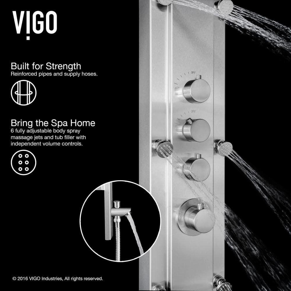 Mateo 60" H X 7" W 6-Jet Shower System & Tub Filler with Hand Shower Wand and Rainfall Shower Head