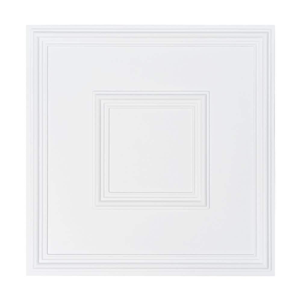 VEVOR Ceiling Tiles 12-Pack 24 x 24 in PVC Easy Installation White Geometric (Set of 12)