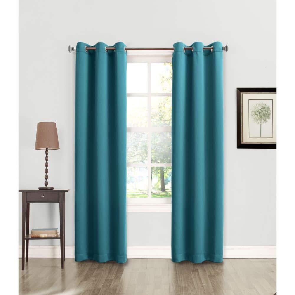 Sun Zero Grommet Room Darkening Curtain Panel, 40.0" X 84.0", 40"X84", Marine