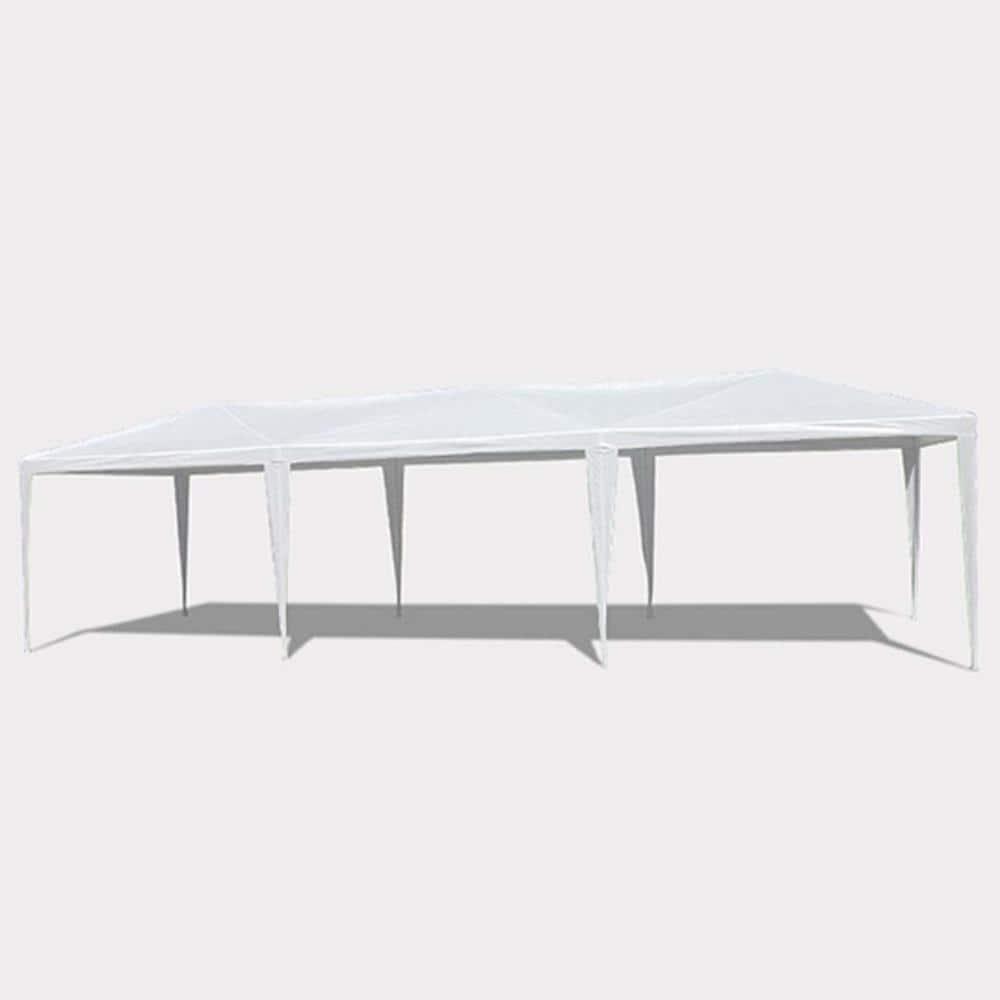 10 ft. x 30 ft. White Wedding Party Canopy Tent Outdoor Gazebo with 8 Removable Sidewalls