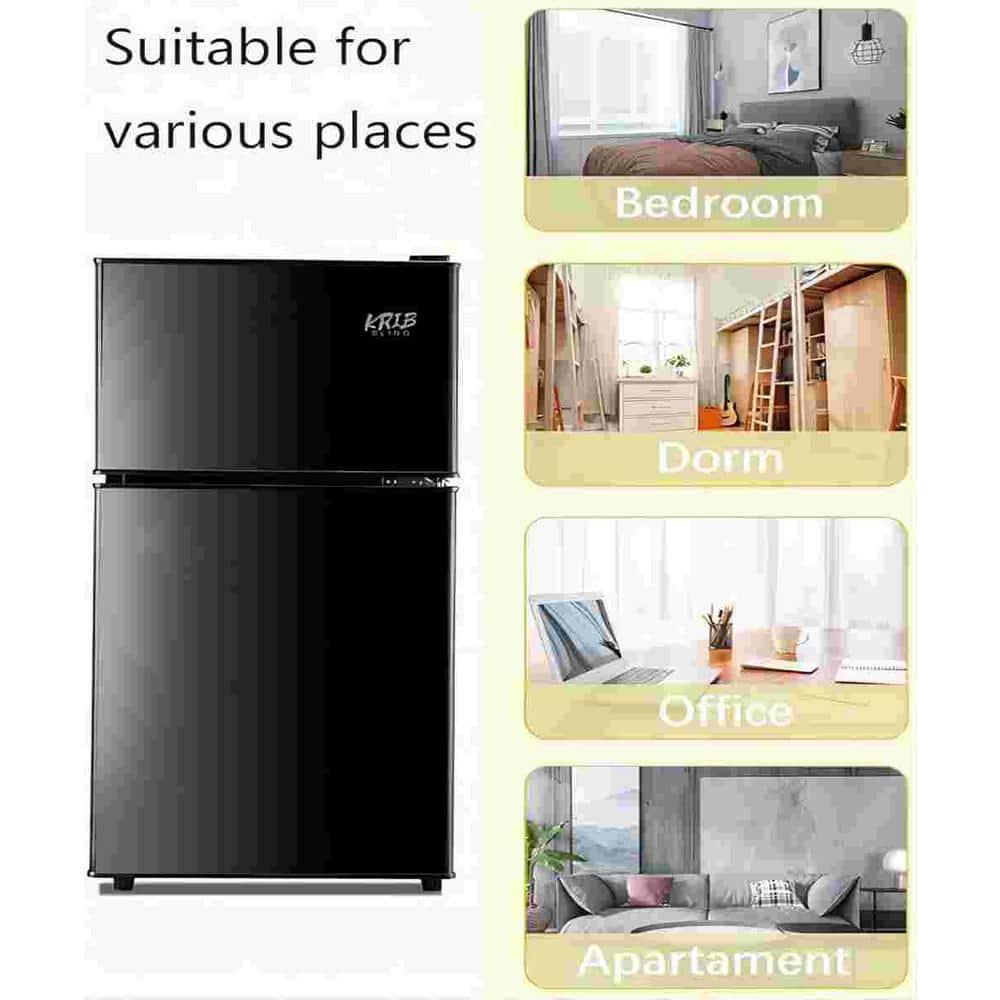 Compact Black and White Energy Star Mini Refrigerator with Freezer