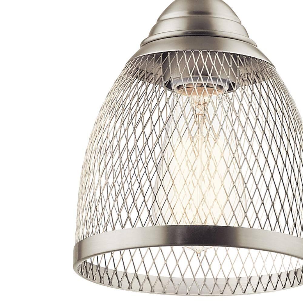 1 Light Mini Pendant 7.75 Inches Tall By 6 Inches Wide-Brushed Nickel Finish Kichler Lighting 52272Ni