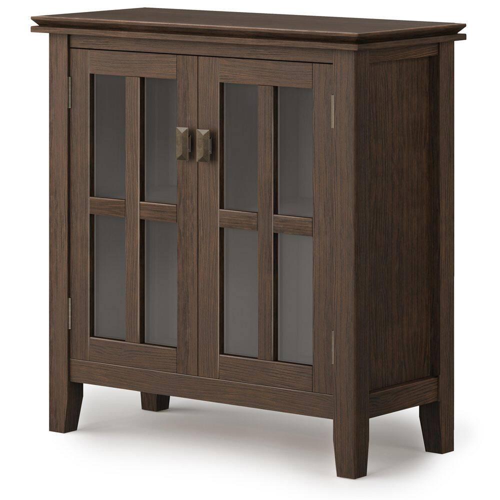 Simpli Home Artisan SOLID WOOD 30" Wide Contemporary Low Storage Cabinet in Farmhouse Brown