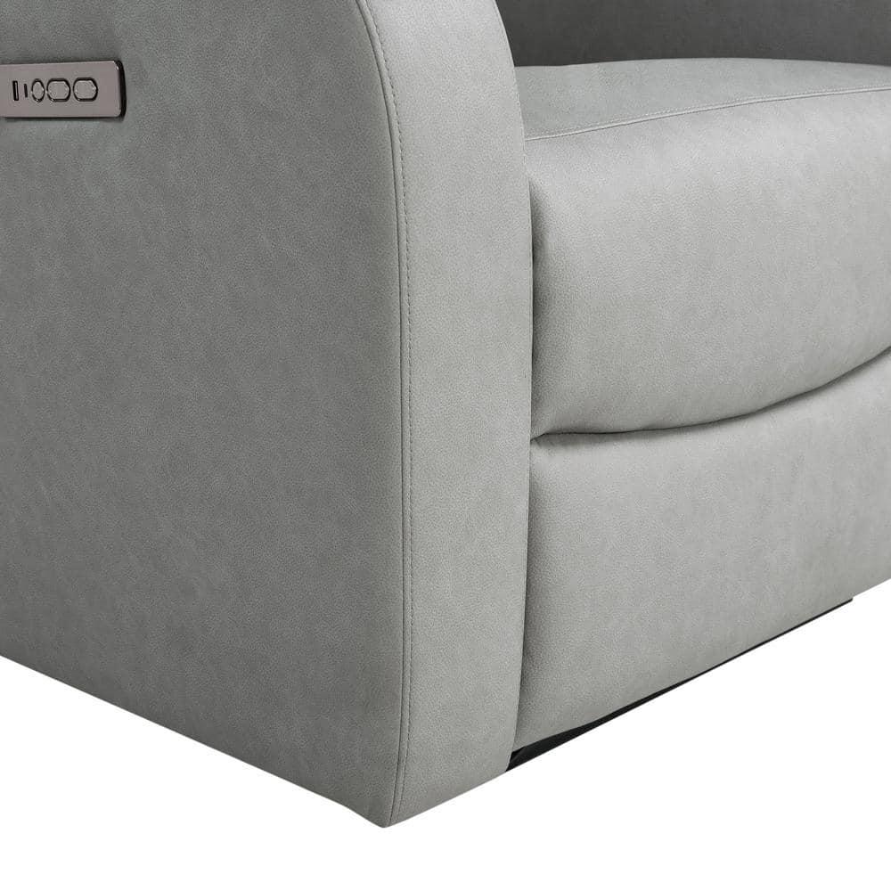 Relax-A-Lounger Alpine Power Recliner Sofa Gray Vegan Leather