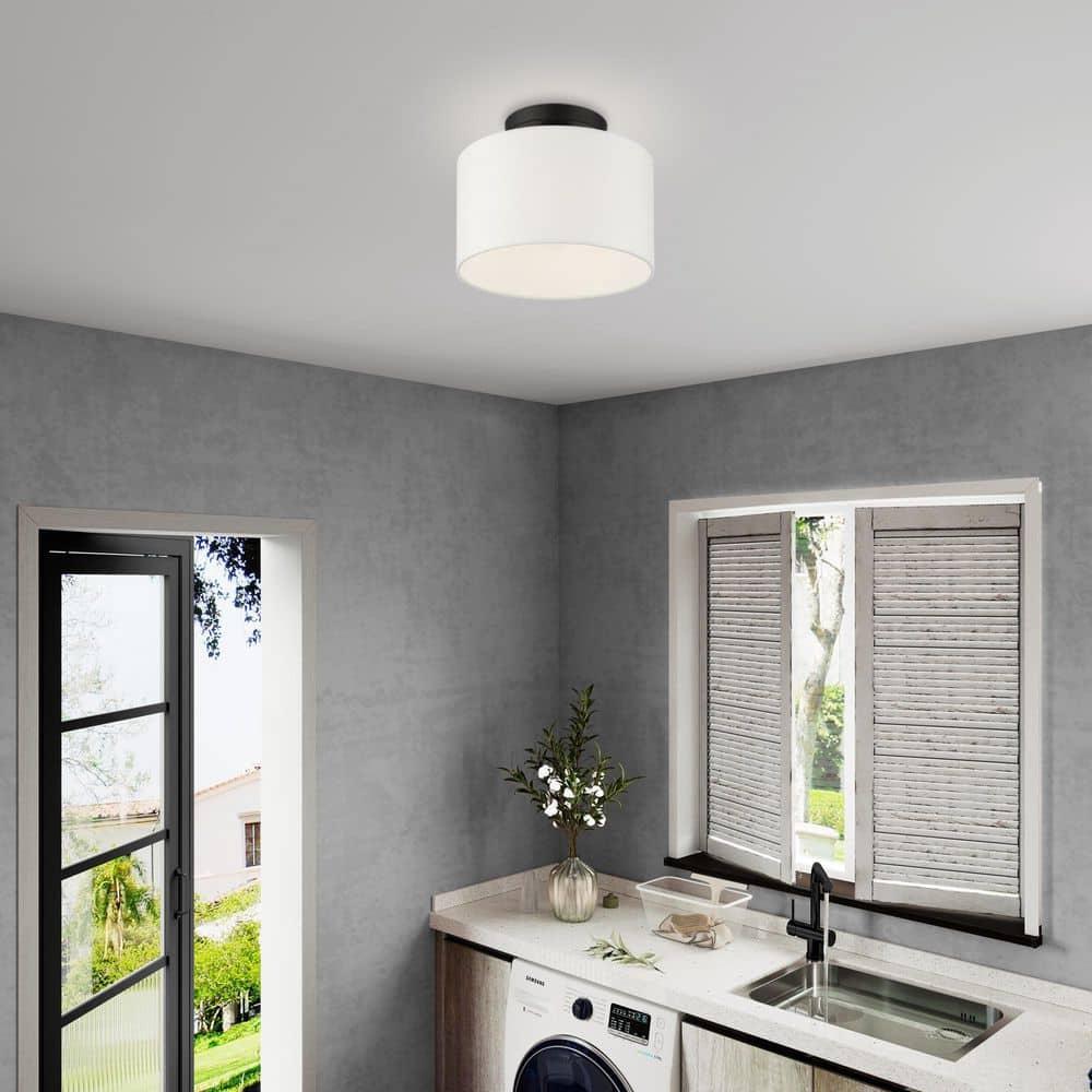 Livex Lighting Clark 1 - Light Semi-Flush Mount in  Black