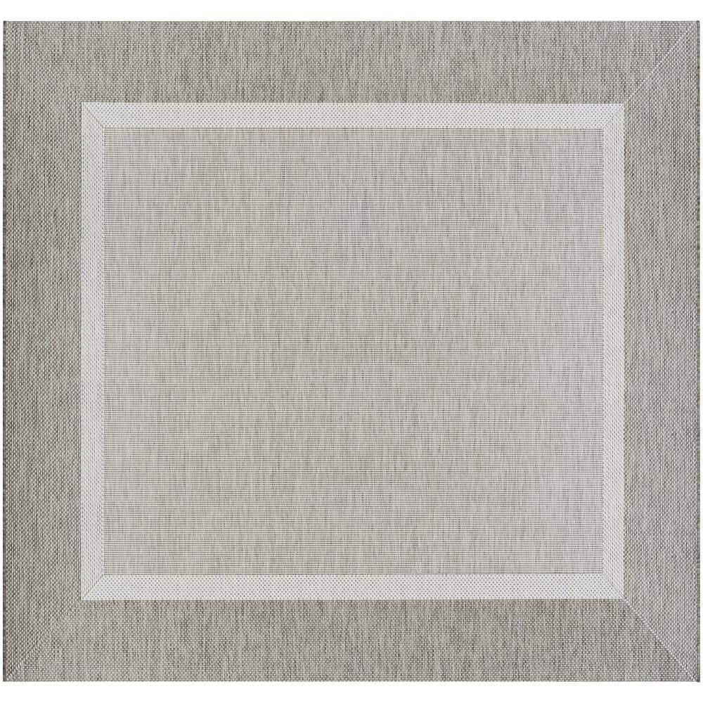 Couristan Recife Stria Texture Indoor / Outdoor Area Rug, Champagne- Taupe, 8'6" Square