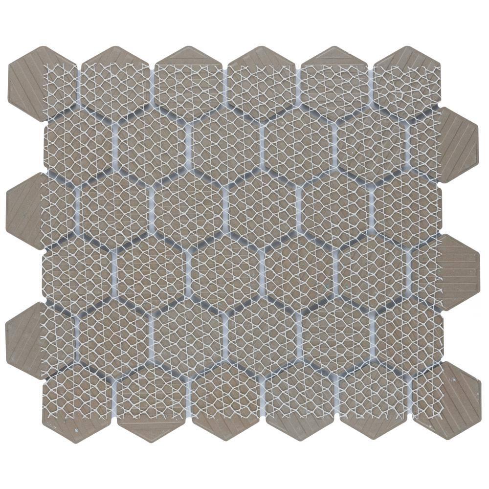 Merola Tile Hudson Due 2" Hex 10-7/8 " x 12-5/8 " Porcelain Mosaic Floor and Wall Tile