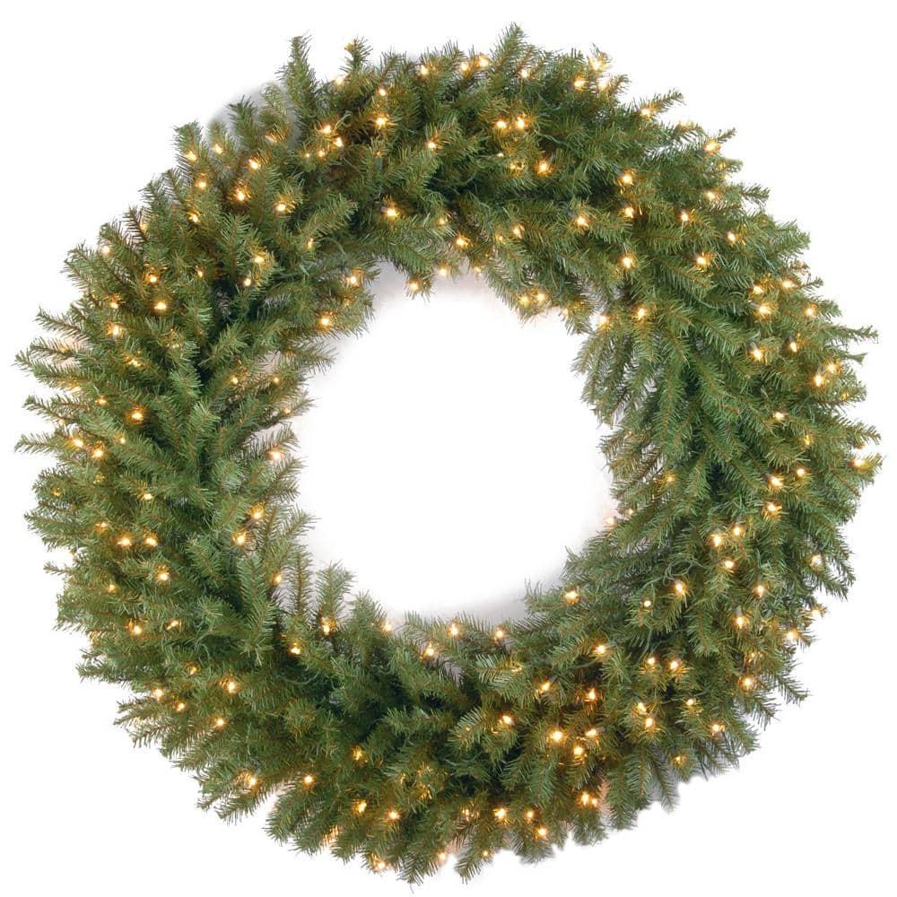 42" Prelit Norwood Fir Christmas Wreath White Lights - National Tree Company