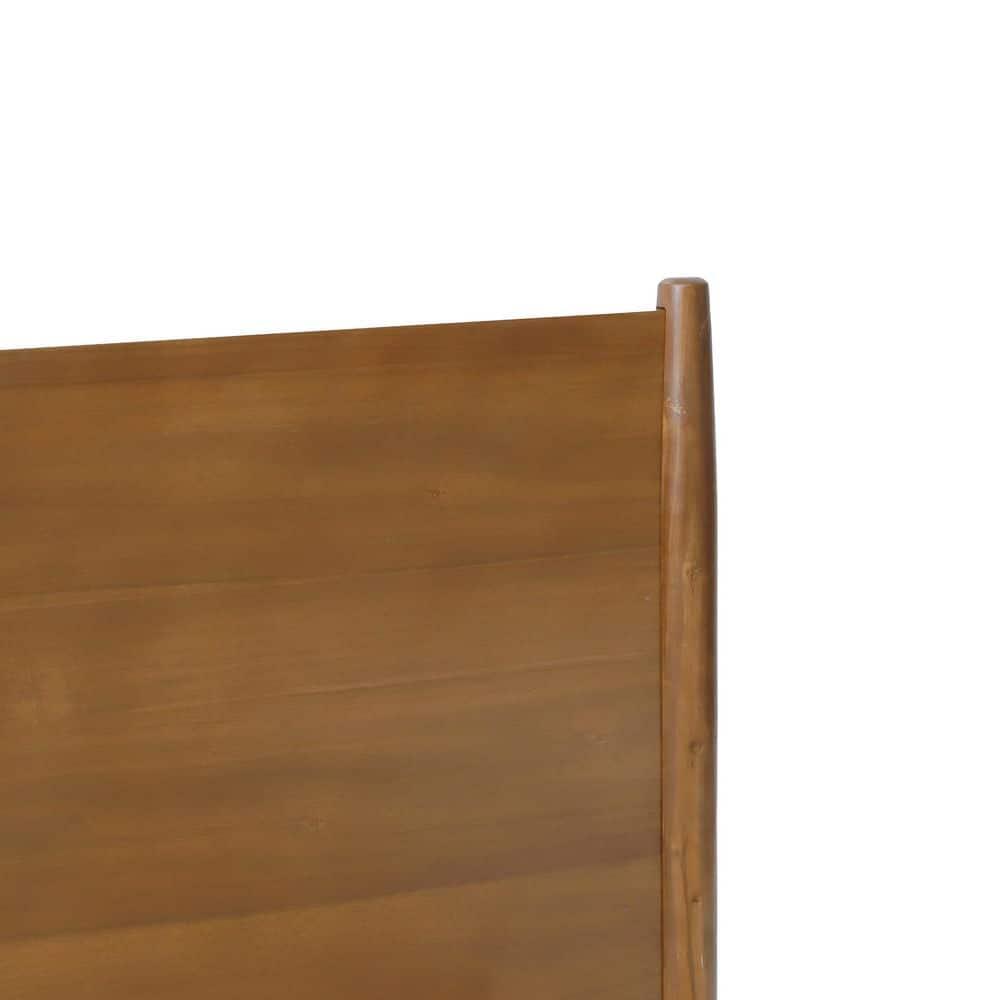 GDF Studio OkiOKi Mid Century Wood Bed, Medium Brown Full