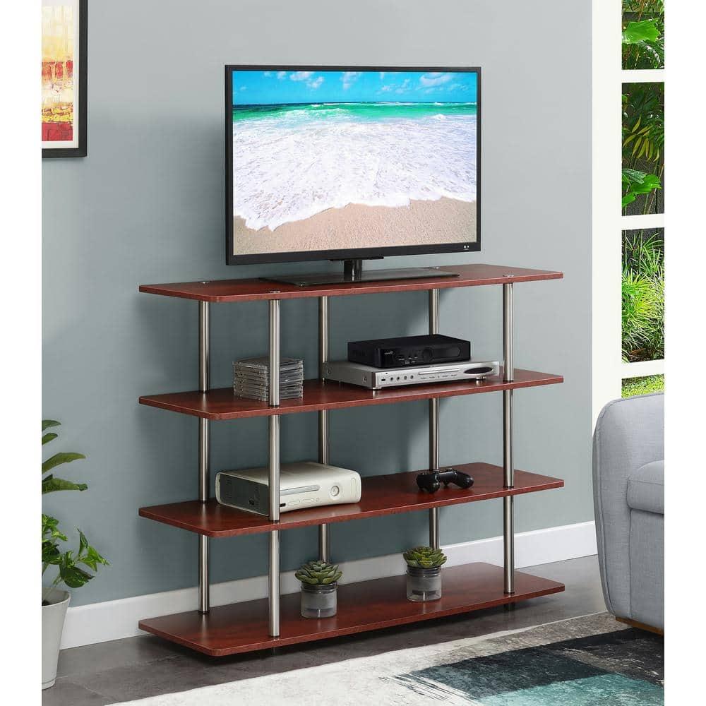 Convenience Concepts Designs2Go XL Highboy 4 Tier TV Stand, Cherry