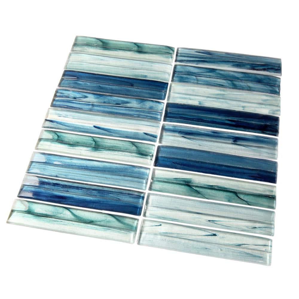 Tara Stacked 11.61" x 11.73" Molten Glass Mosaic Wall Tile (0.95 Sq. Ft. / Sheet)