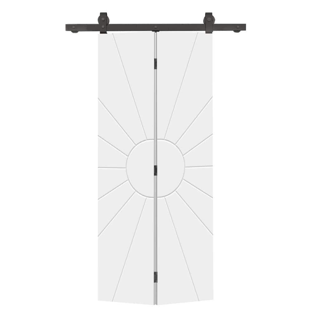 Calhome Modern Bi-Fold Barn Door with Sliding Hardware Kit